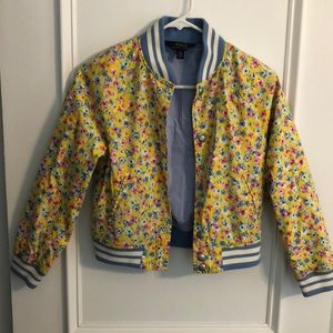 Girls Polo floral Bomber-style coat (sz Med 8-10)